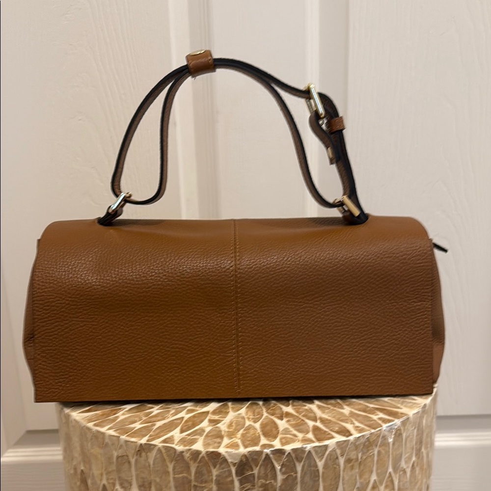 La Via Firenze Italian Leather Luxury Shoulder Bag Light Brown